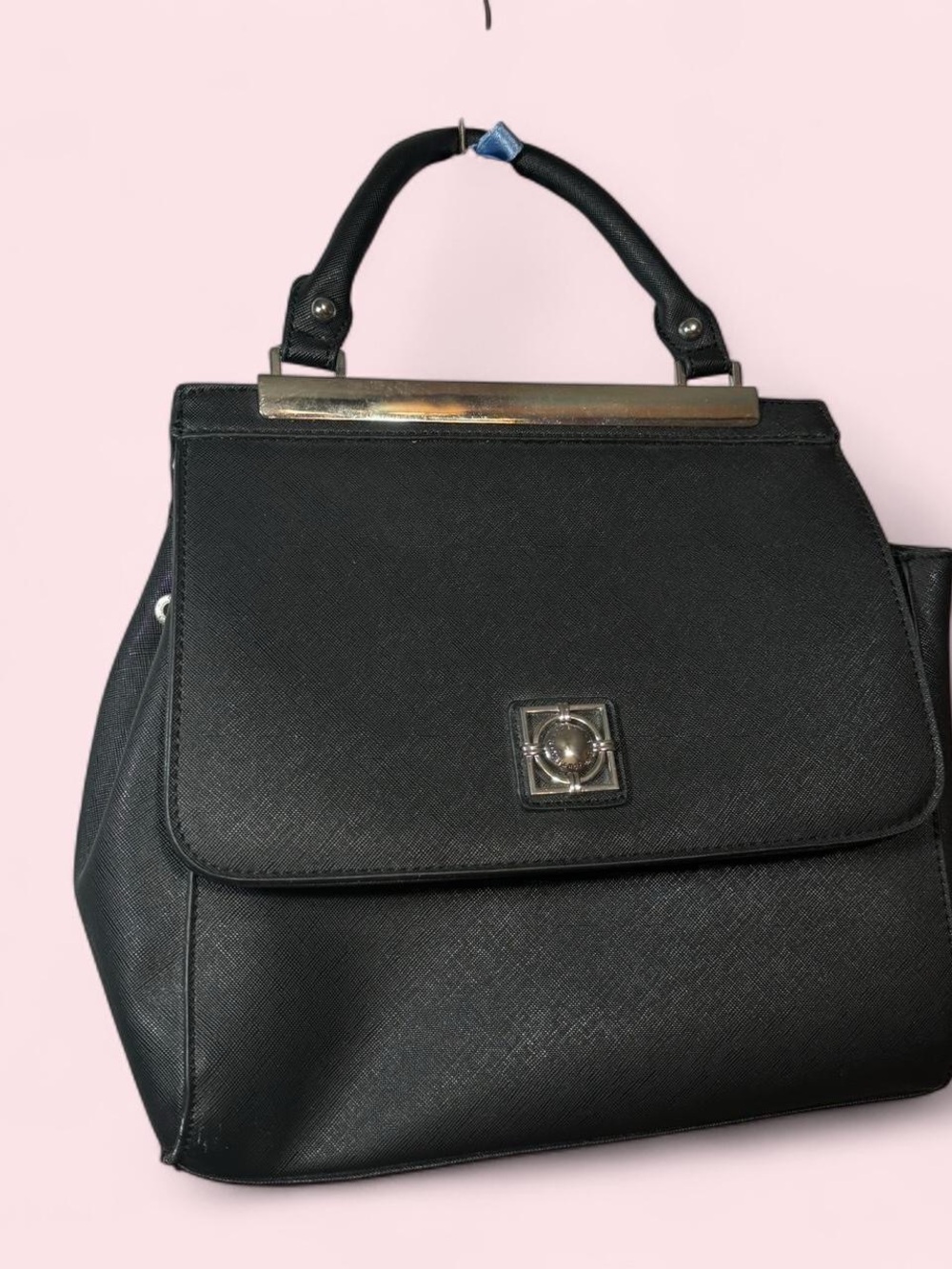 Black Structured Top-Handle Women's Bag
